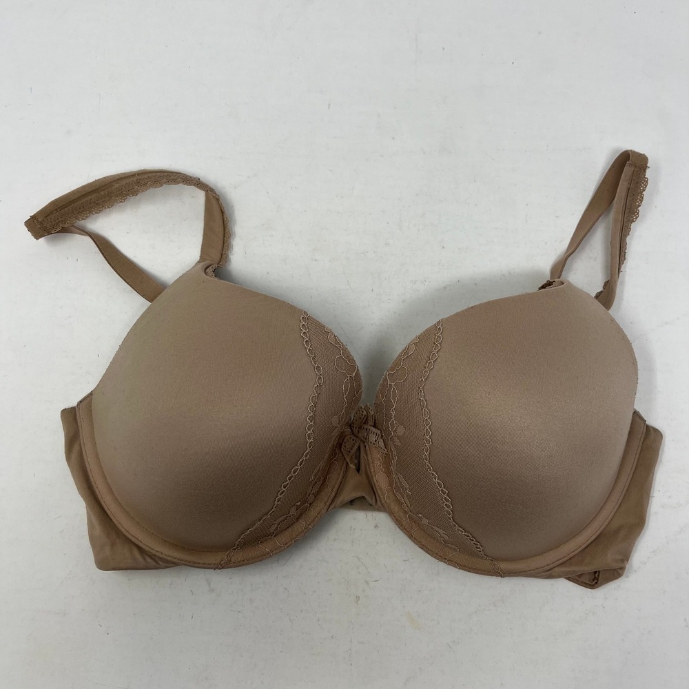 Victoria's Secret Body by Victoria Perfect Shape Bra Tan Nude Lace 32DD 11076578